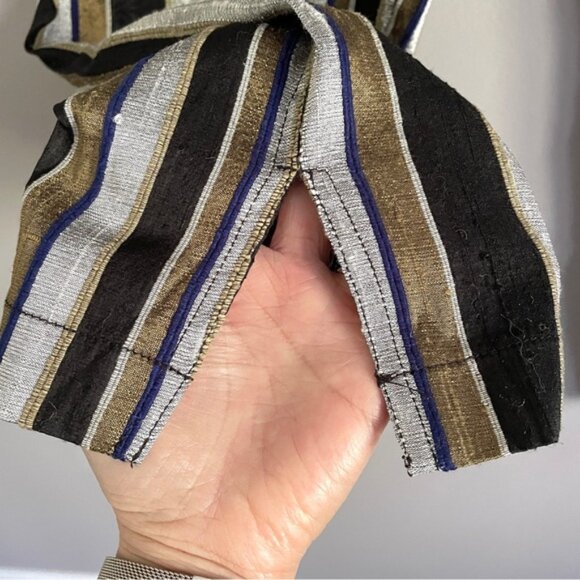 Nikki Chasin Striped Short Sleeve Silk Pant Suit - Small - Picture 10 of 16